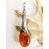 Wisiorek srebrny z bursztynem, handmade 610-117