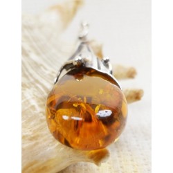 Wisiorek srebrny z bursztynem, handmade 620-342