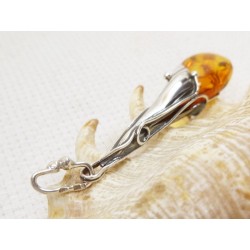 Wisiorek srebrny z bursztynem, handmade 620-342