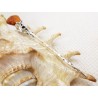 Szpilka srebrna z bursztynem, handmade 8080-78