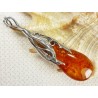 640-20 Wisiorek Srebro z Bursztynem -HAND MADE-