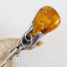 Łyżeczka srebrna z bursztynem, handmade 912-29