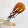 Łyżeczka srebrna z bursztynem, handmade 912-32