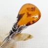 Łyżeczka srebrna z bursztynem, handmade 912-33