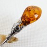 Łyżeczka srebrna z bursztynem, handmade 912-39