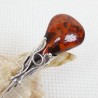 Łyżeczka srebrna z bursztynem, handmade 912-45