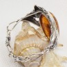 Bransoletka srebrna z bursztynem, handmade 540-48