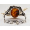 Bransoletka srebrna z bursztynem, handmade 540-48