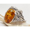Bransoletka srebrna z bursztynem, handmade 540-53