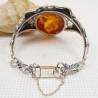 Bransoletka srebrna z bursztynem, handmade 540-53