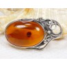 410-325 Broszka Srebro z Bursztynem -HAND MADE-