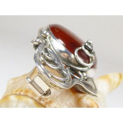 410-226 Broszka Srebro z Bursztynem -HAND MADE-