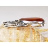 Broszka srebrna z bursztynem, handmade 410-215