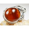 Broszka srebrna z bursztynem, handmade 410-234