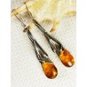 207-41 Kolczyki Srebro z Bursztynem -HAND MADE-