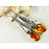 207-41 Kolczyki Srebro z Bursztynem -HAND MADE-
