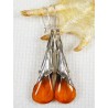 Kolczyki srebrne z bursztynem, handmade 207-52