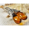 Kolczyki srebrne z bursztynem, handmade 207-48