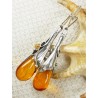 Kolczyki srebrne z bursztynem, handmade 207-48