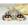 205-12 Kolczyki Srebro z Bursztynem -HAND MADE-