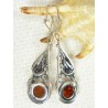 205-12 Kolczyki Srebro z Bursztynem -HAND MADE-