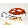 408-1 Broszka Srebro z Bursztynem -HAND MADE-