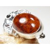 408-1 Broszka Srebro z Bursztynem -HAND MADE-