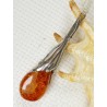 Naszyjnik srebrny z bursztynem, handmade 730-27