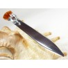 953-25 Nóż Srebro z Bursztynem -HAND MADE- 12 cm