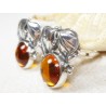 Spinki srebrne z bursztynem, handmade 802-3