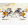 Spinki srebrne z bursztynem, handmade 802-3