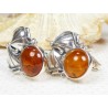 Spinki srebrne z bursztynem, handmade 802-7