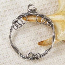 Oprawa srebrna do monety, wisiorek handmade 661-14