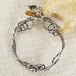Oprawa srebrna do monety, wisiorek handmade 661-14
