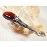 Wisiorek srebrny z bursztynem, handmade 611-10