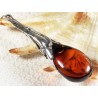 Wisiorek srebrny z bursztynem, handmade 611-10