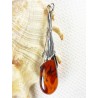 Wisiorek srebrny z bursztynem, handmade 611-22