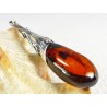 Wisiorek srebrny z bursztynem, handmade 611-22