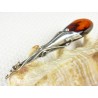 Wisiorek srebrny z bursztynem, handmade 611-22