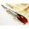 Wisiorek srebrny z bursztynem, handmade 611-22