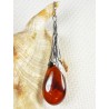 Wisiorek srebrny z bursztynem, handmade 611-41