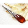 Wisiorek srebrny z bursztynem, handmade 611-41