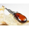 Wisiorek srebrny z bursztynem, handmade 611-45