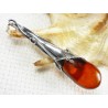 Wisiorek srebrny z bursztynem, handmade 611-45