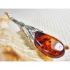 Wisiorek srebrny z bursztynem, handmade 611-53