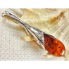 Wisiorek srebrny z bursztynem, handmade 611-53