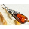 Wisiorek srebrny z bursztynem, handmade 622-23
