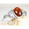 525-3 Bransoleta Srebro z Bursztynem -HAND MADE-
