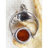 Wisiorek srebrny z bursztynem, handmade 608-5