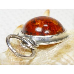 Wisiorek srebrny z bursztynem, handmade 603-18